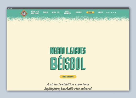 Negro Leagues Beisbol Website Homepage