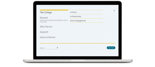 The BPI website has a fullscreen menu for a consistent experience across mobile and desktop.