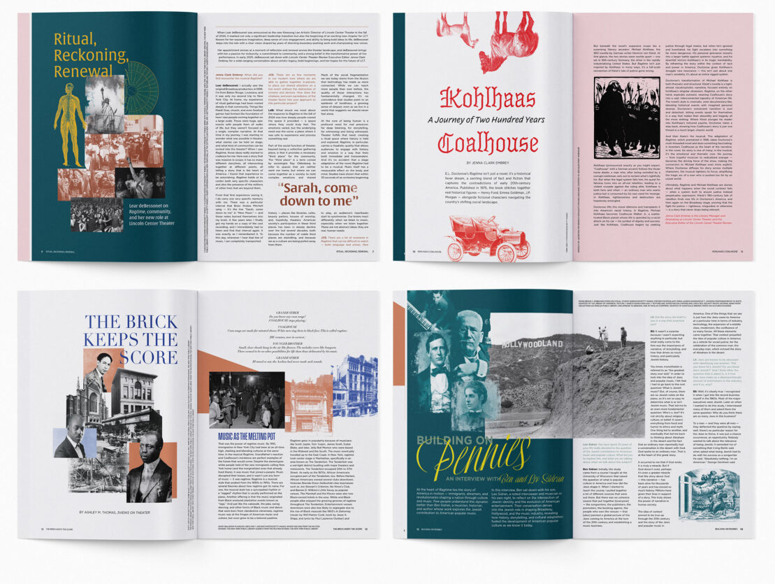 Four spreads from the interior of the magazine.